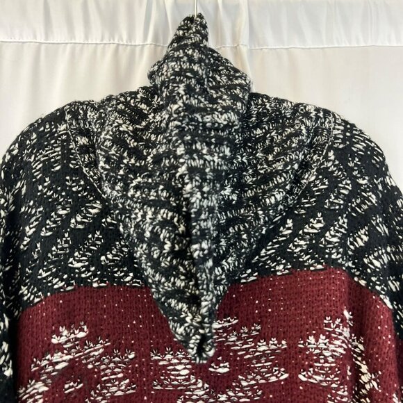 Cliche Couture Knit Poncho Sweater Cowl Neck 1/2 Sleeve Multicolor Size Large - Picture 3 of 8